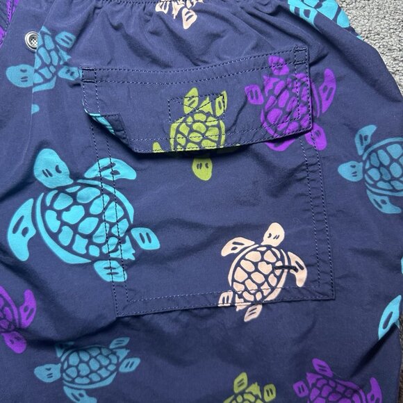 Vilebrequin Swim Trunks Shorts Mens Large Blue Multicolour Turtle Print Beach - Picture 3 of 13